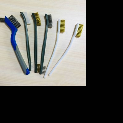 Plastic Handle Stainless Steel Wire Bristles Brush Set For Cleaning Welding Slag Rust Polish Cooper Brushes