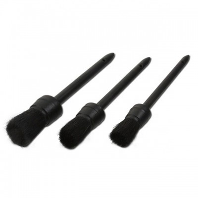 Wood Handle Auto Black Rubber Car Premium Detail Wheel Brushes For Cleaning Engine Interior And Emblems