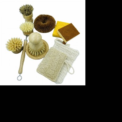 Custom High Quality Natural Wood Handle Tampico Fiber Kitchen Clean Bowl Dish Pan Scrubber Washing Brush